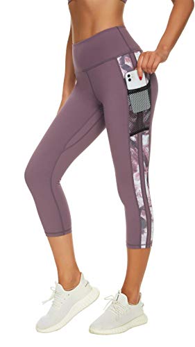 Flatik Sport Leggings Damen 3/4 Damen Sporthose，Damen Blickdicht Laufhose，yogahose Sporthose Leggings Fitnesshose Laufende Leggings XS von Flatik