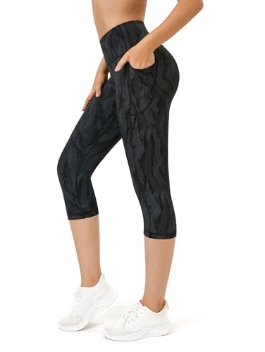 Flatik Sporthose Damen 3/4 Damen Sporthose，Damen Blickdicht Laufhose， Sport Leggings Damen 3/4 Fitnesshose Laufende Leggings M von Flatik