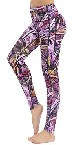 Flatik Sporthose Damen High Waist Sport Leggings Workout Tights Hohe Taille mit Taschen L von Flatik