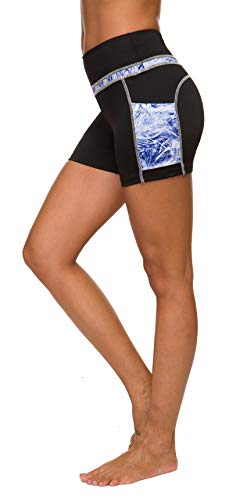 Flatik Sporthose Damen High Waist Sport Shorts Workout Tights Hohe Taille mit Taschen L von Flatik