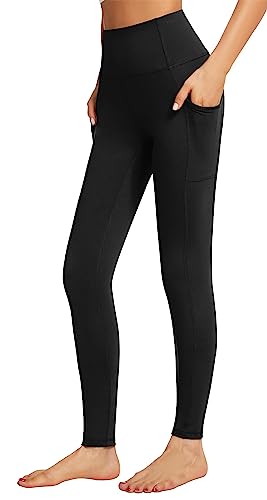 Flatik Sporthose Damen lang mit Taschen，Sport Leggings Damen Blickdicht Leggins Fitness Sportleggins L von Flatik