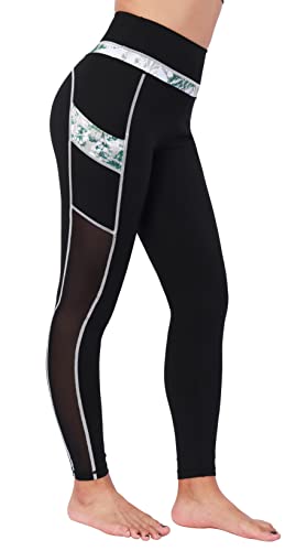 Flatik Sporthose Leggings Damen Yogahose Fitnesshose Lange Sportleggins Blickdichte Leggings für Sport mit Taschen L von Flatik