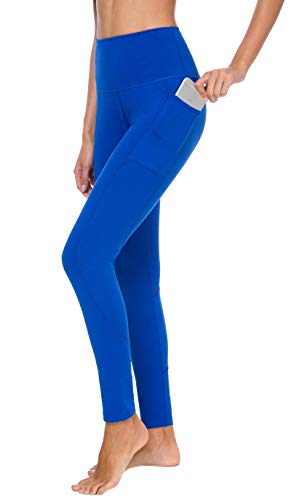 Flatik Sporthose Yoga Fitness Baumwolle hohe Taille Leggings Länge Für Damen Sport Hosen mit Taschen L von Flatik