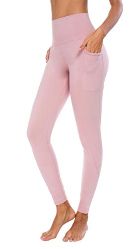 Flatik Sporthose Yoga Fitness Baumwolle hohe Taille Leggings Länge Für Damen Sport Hosen mit Taschen M von Flatik