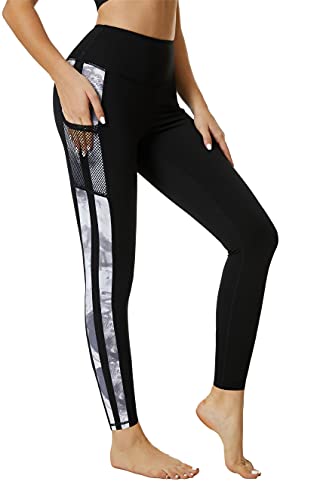 Flatik Sport Leggings Damen， Damen Sporthose High Waist mit Tasche Fitnesshose Blickdicht Gym Leggings L von Flatik