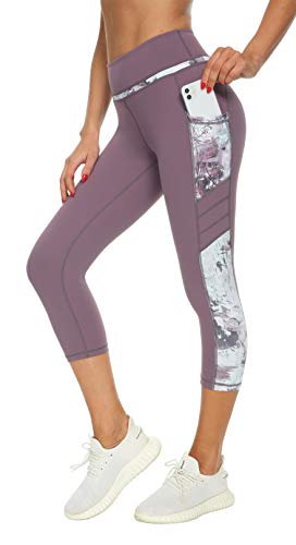 Flatik Sporthose Yoga Fitness Hosen Jogginghose capri leggins damen Hohe Taille mit Taschen XXL von Flatik