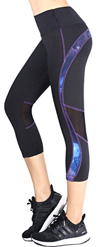 Flatik Sporthose für Damen Gym Yoga Laufen Damen 3/4 hoher Bund Sport Leggings Sporthose Fitnesshose Training Tights L von Flatik