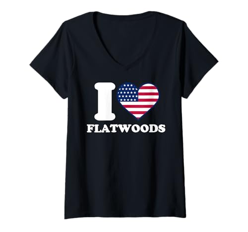 Damen Ich Liebe Flatwoods Ich Liebe Flatwoods T-Shirt mit V-Ausschnitt von Flatwoods Patriot USA