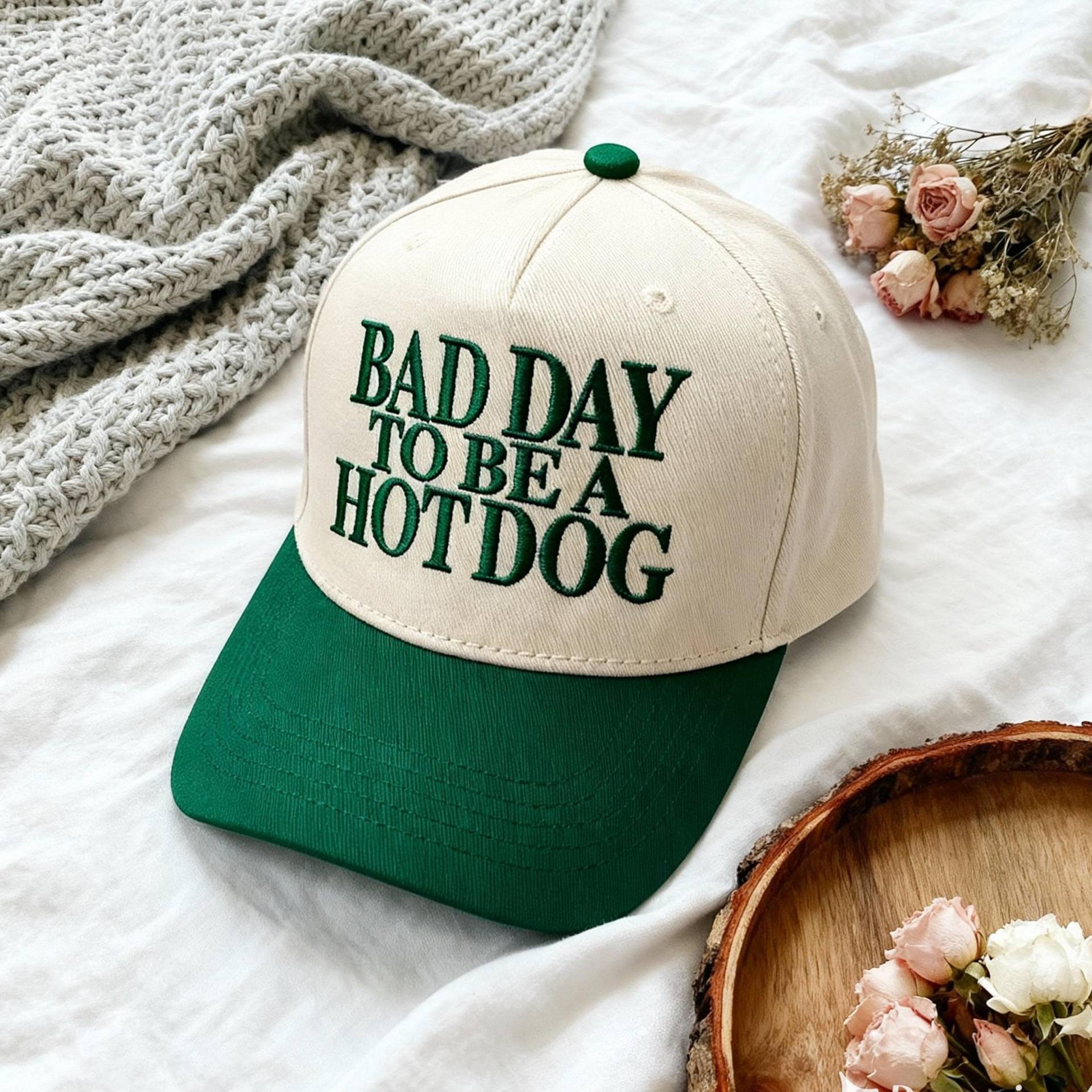 Bad Day To Be A Hot Dog Embroidered Hat, Trendy Trucker 4Th Of July Patriotic Funny Glizzy Cap, Sarcastic Dad Baseball Cap von FlauschigHouse