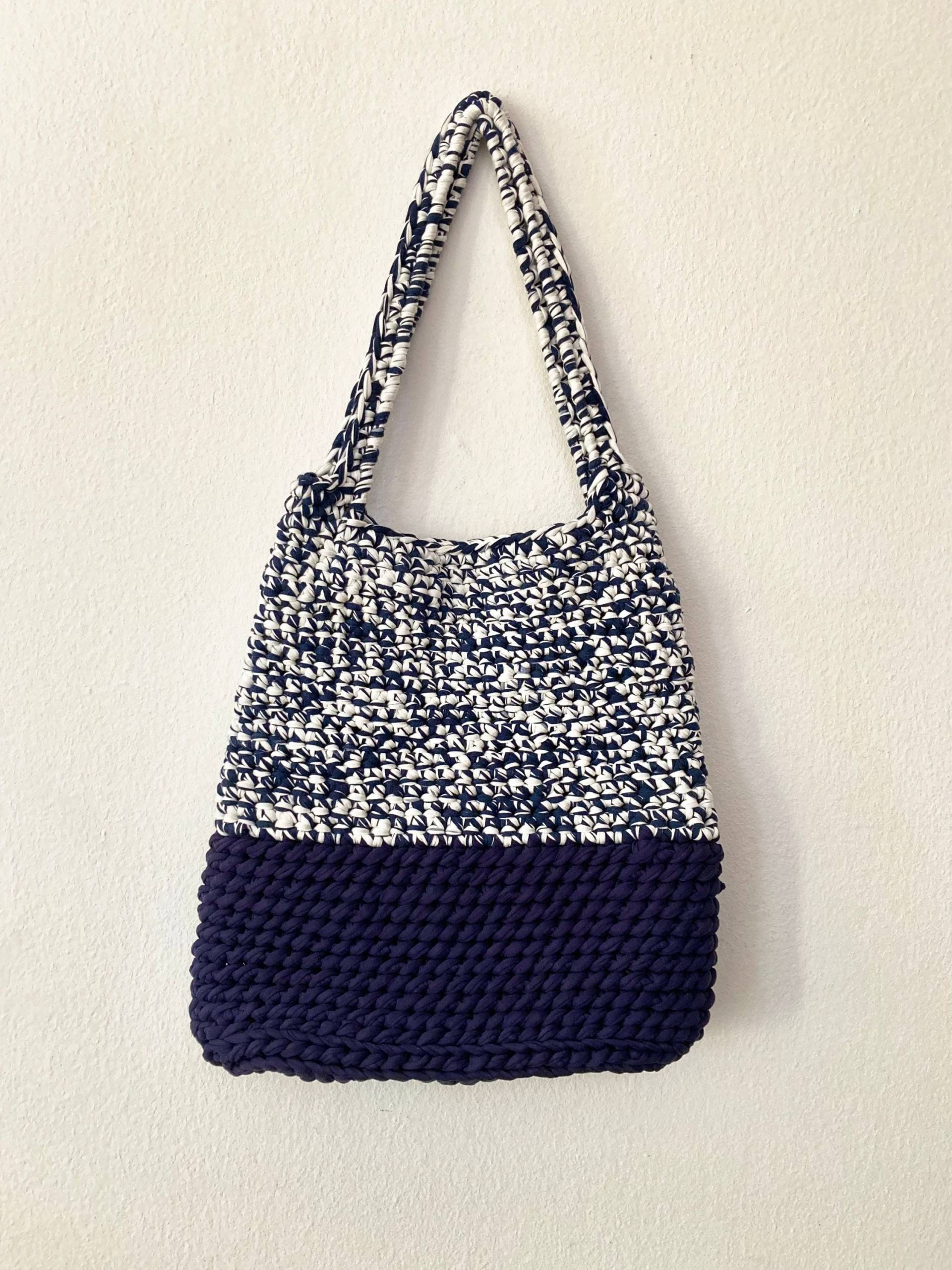 Blaue Häkeltasche | Beutel Umhängetasche Shopper Blaue Häkeltasche | Beutel Umhängetasche Shopper von FlaushArt