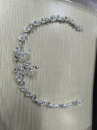 Flayem Braut Hochzeit Haarschmuck Haarkette Silber Kristall Blumen Handgefertigt für Hochzeit und Festliche Anlässe von Flayem