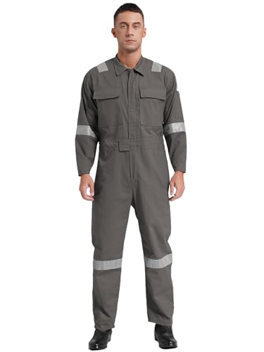 Fldy Herren Arbeitsoverall Overall Mit Reflektorstreifen Arbeitskleidung Cargo Still Arbeitshose Sport Handwerker Kleidung Grau XXL Fldy Herren Arbeitsoverall Overall Mit Reflektorstreifen Arbeitskleidung Cargo Still Arbeitshose Sport Handwerker Kleidung Grau XXL von Fldy