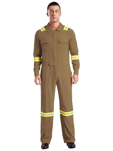 Fldy Herren Arbeitsoverall Reflektierend Kombi Overall Jumpsuit Mit 4 Taschen Mechanisch Handwerker Werkstatt Anzug Arbeitskleidung Khaki XL Fldy Herren Arbeitsoverall Reflektierend Kombi Overall Jumpsuit Mit 4 Taschen Mechanisch Handwerker Werkstatt Anzug Arbeitskleidung Khaki XL von Fldy