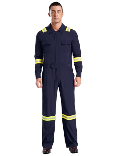 Fldy Herren Arbeitsoverall Reflektierend Kombi Overall Jumpsuit Mit 4 Taschen Mechanisch Handwerker Werkstatt Anzug Arbeitskleidung Marineblau 4XL Fldy Herren Arbeitsoverall Reflektierend Kombi Overall Jumpsuit Mit 4 Taschen Mechanisch Handwerker Werkstatt Anzug Arbeitskleidung Marineblau 4XL von Fldy