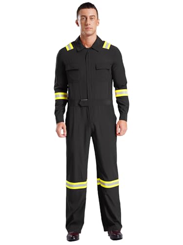 Fldy Herren Arbeitsoverall Reflektierend Kombi Overall Jumpsuit Mit 4 Taschen Mechanisch Handwerker Werkstatt Anzug Arbeitskleidung Schwarz L Fldy Herren Arbeitsoverall Reflektierend Kombi Overall Jumpsuit Mit 4 Taschen Mechanisch Handwerker Werkstatt Anzug Arbeitskleidung Schwarz L von Fldy