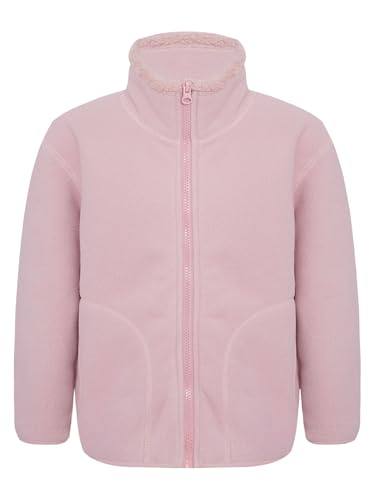 Fldy Kinder Fleecejacke Verdickte Winddichte Mantel Mit Stehkragen Reißverschluss Jungen Mädchen Warme Herbst Winter Oberbekleidung Rosa 98-104 von Fldy
