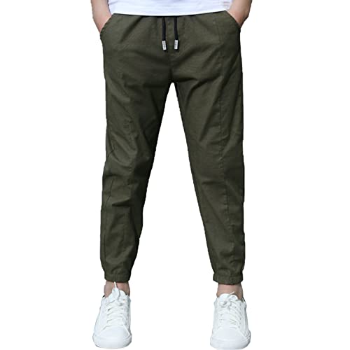 Fldy Kinder Jungen Cargohose Stretch Cargo Jogger Sporthose Fitness Sweathose Freizeithose Mit Elastischem Bund Armeegrün_A 134-140 von Fldy