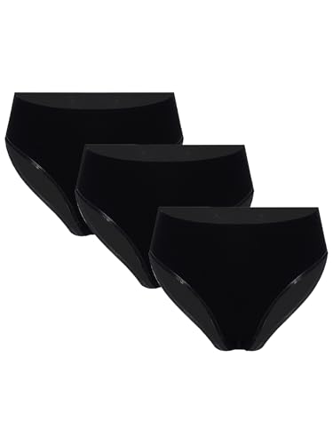 Fldy Kinder Mädchen Ballett Dance Slip Tanz Ballett Unterwäsche Unterhose Hohe Taille Hohe Schnitte 1er/ 3er Stück 3Stück-Schwarz 134-140 von Fldy