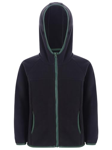 Fldy Kinder Mädchen Jungen Fleecejacke Langarm Mit Kapuze Reißverschluss Warme Herbst Winter Outdoor Mantel Outwear Dunkelgrau 146-152 von Fldy