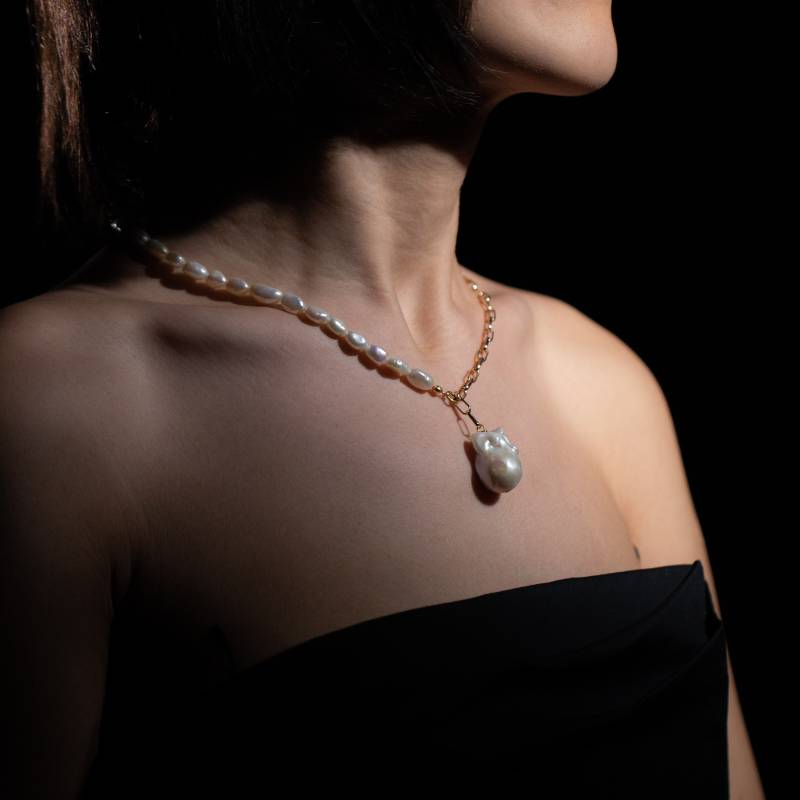 Handgemachte Barock Perlen Kette 22K Gold Filled Kette Neujahrsgeschenk Für Sie von Flechazojewelry