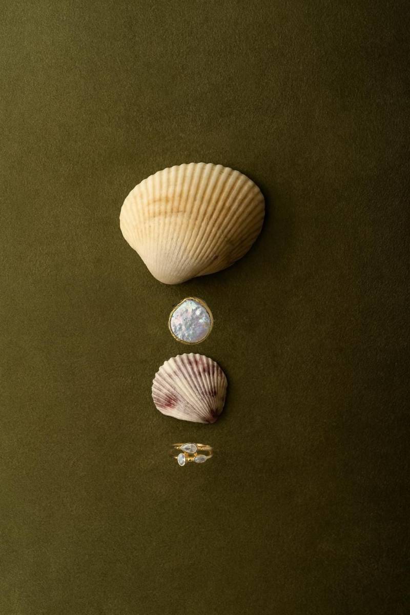 Handgemachter 22K Gold Fill Messing Ring Verstellbare Süßwasserperle Neujahrsgeschenk Für Sie von Flechazojewelry