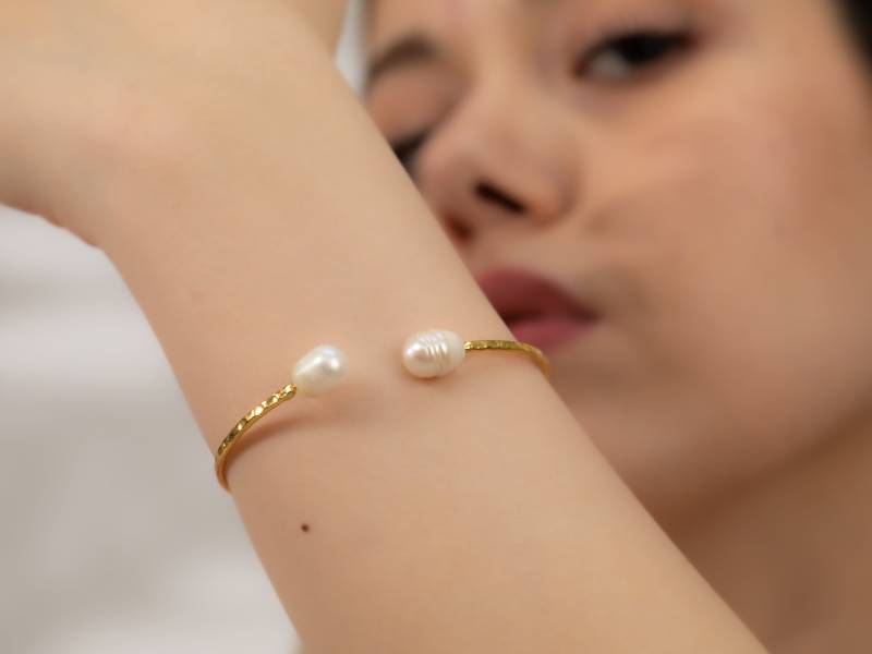 Süßwasserperlen Armband 22K Gold Filled Handgefertigter Schmuck von Flechazojewelry