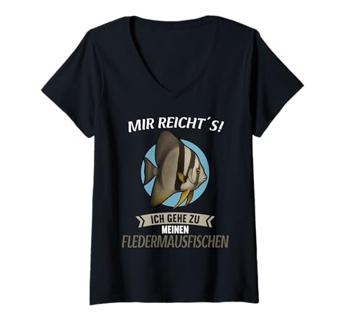 Damen Fledermausfische Batfish Fledermausfisch T-Shirt mit V-Ausschnitt Damen Fledermausfische Batfish Fledermausfisch T-Shirt mit V-Ausschnitt von Fledermausfische Batfish Fledermausfisch Tier Shop