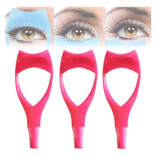 Mascara Shield Applikator Guard,3 in1 Wimpern Werkzeuge Mascara Shield Applikator, 3 in 1 Wimpern Werkzeuge Mascara Shield Applikator Guard, 3 in 1 Wimpern Werkzeug Mascara Guard (rot 3PC) von Fledimo