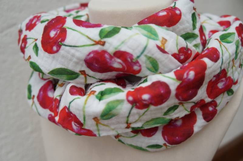 Loop Musselin Damen Mädchen Kirschen von FleerlingDesign