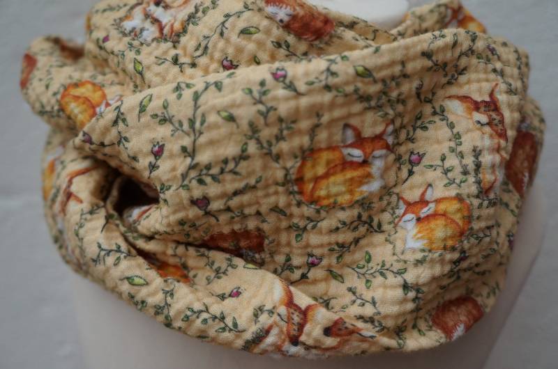 Loop Schal Musselin Fuchs Reh Igel von FleerlingDesign