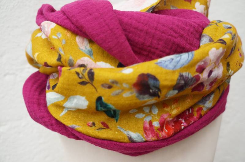 Loopschal Damen Musselin Blumen von FleerlingDesign