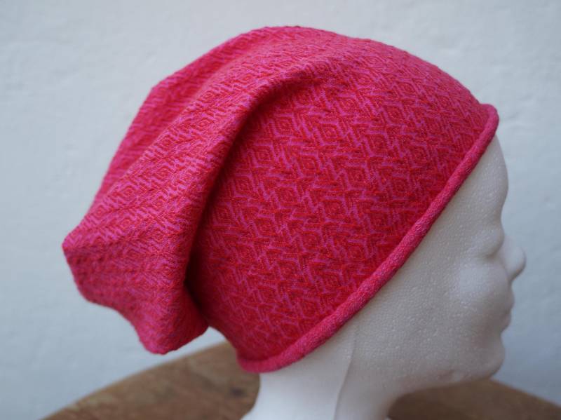 Mütze Beanie Damen Pink Bio Baumwolle von FleerlingDesign