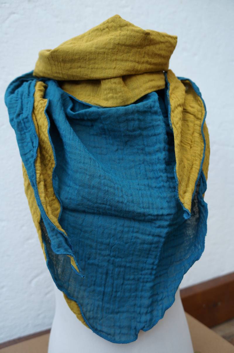 Tuch Damen Musselin Dreieckstuch Zweifarbig von FleerlingDesign