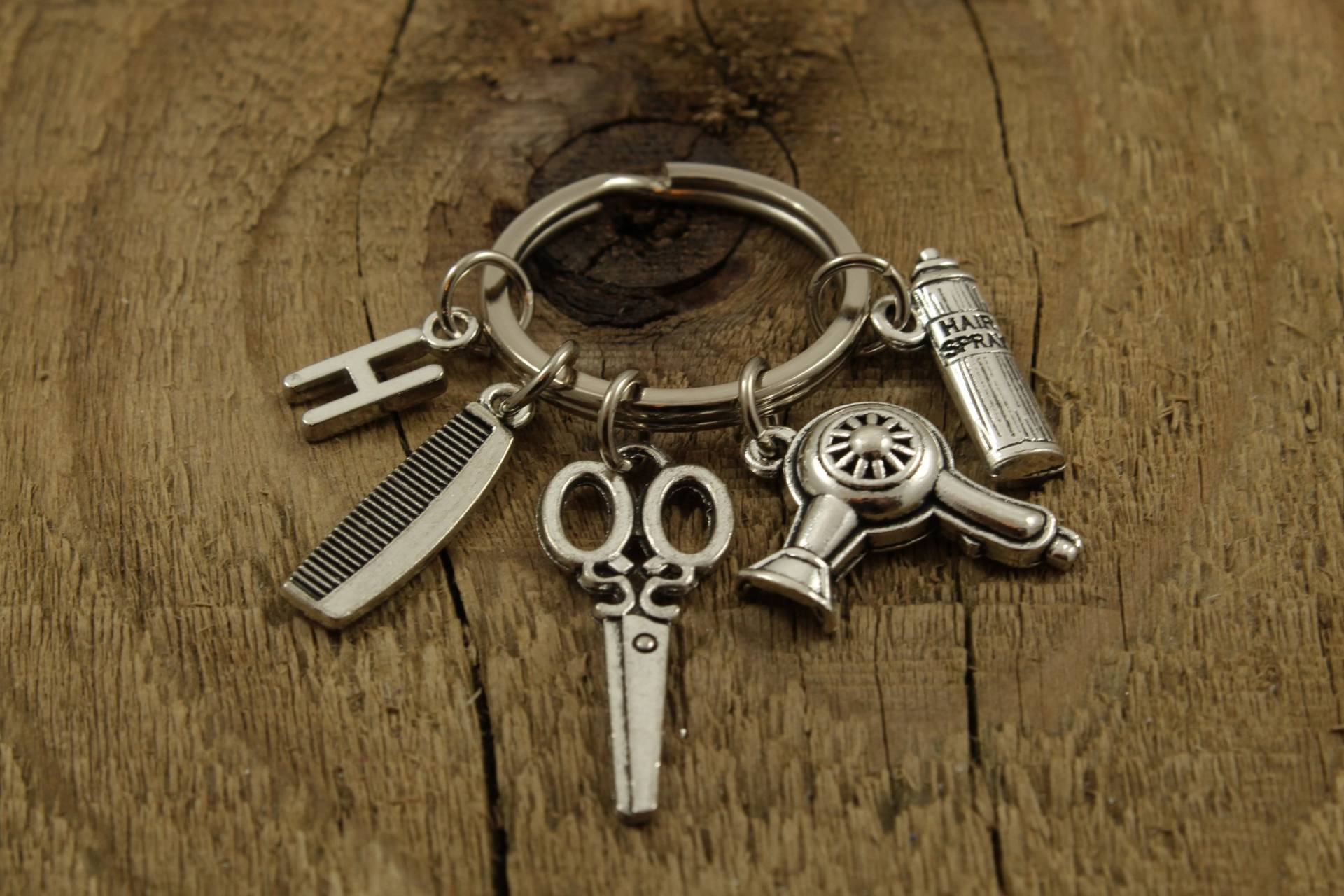 Friseur Schlüsselanhänger, Geschenk, Schere von Fleetbeads