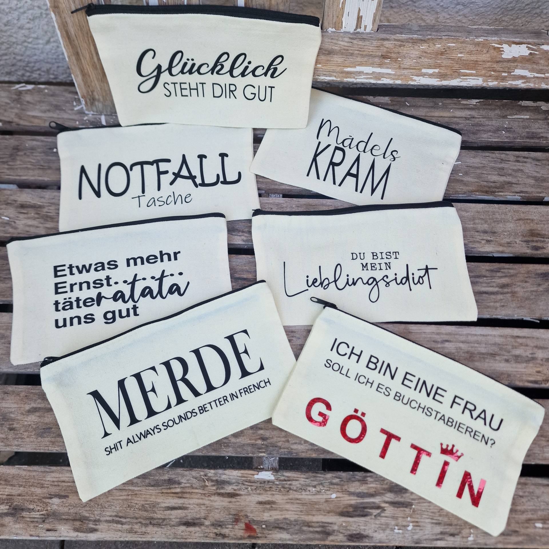 Kleine Tasche/Spruch Geschenk/ Beige Kleine Tasche/Spruch Geschenk/ Beige von FleinArtShop