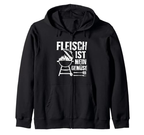 Fleisch Ist Mein Gemüse Grill BBQ Männer Lustig Vatertag Kapuzenjacke von Fleisch Grill BBQ Männer Lustig Vatertag Geschenk