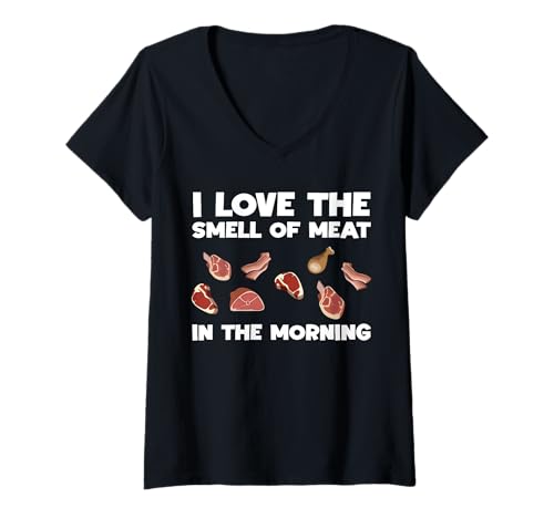 Damen I Love The Smell Of Meat Cutter Butcher T-Shirt mit V-Ausschnitt Damen I Love The Smell Of Meat Cutter Butcher T-Shirt mit V-Ausschnitt von Fleischer Fleisch Schneider Metzger