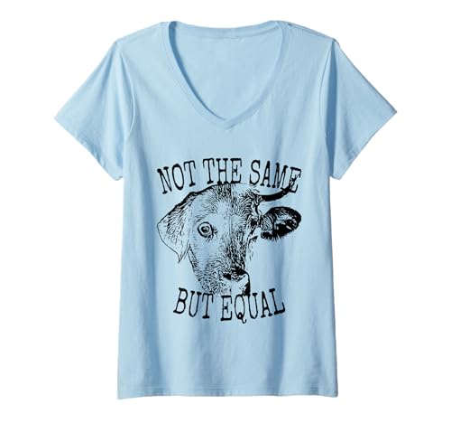 Damen Not The Same But Equal Vegetarier Tierfreund Veganer Vegan T-Shirt mit V-Ausschnitt Damen Not The Same But Equal Vegetarier Tierfreund Veganer Vegan T-Shirt mit V-Ausschnitt von Fleischlos Veggie Tierlieb - Sprüche Für Veganer
