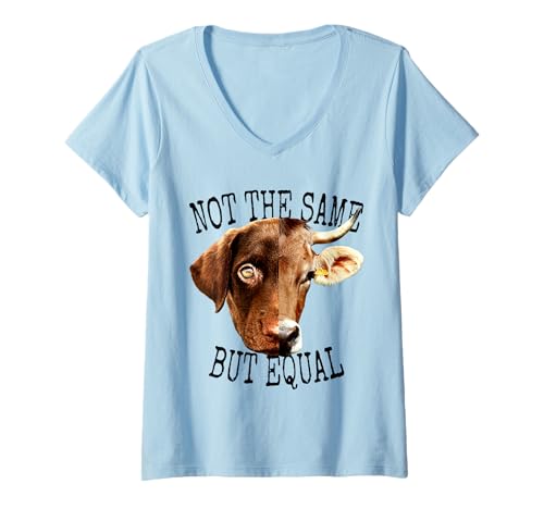 Damen Not The Same But Equal Vegetarier Tierfreund Veganer Vegan T-Shirt mit V-Ausschnitt Damen Not The Same But Equal Vegetarier Tierfreund Veganer Vegan T-Shirt mit V-Ausschnitt von Fleischlos Veggie Tierlieb - Sprüche Für Veganer