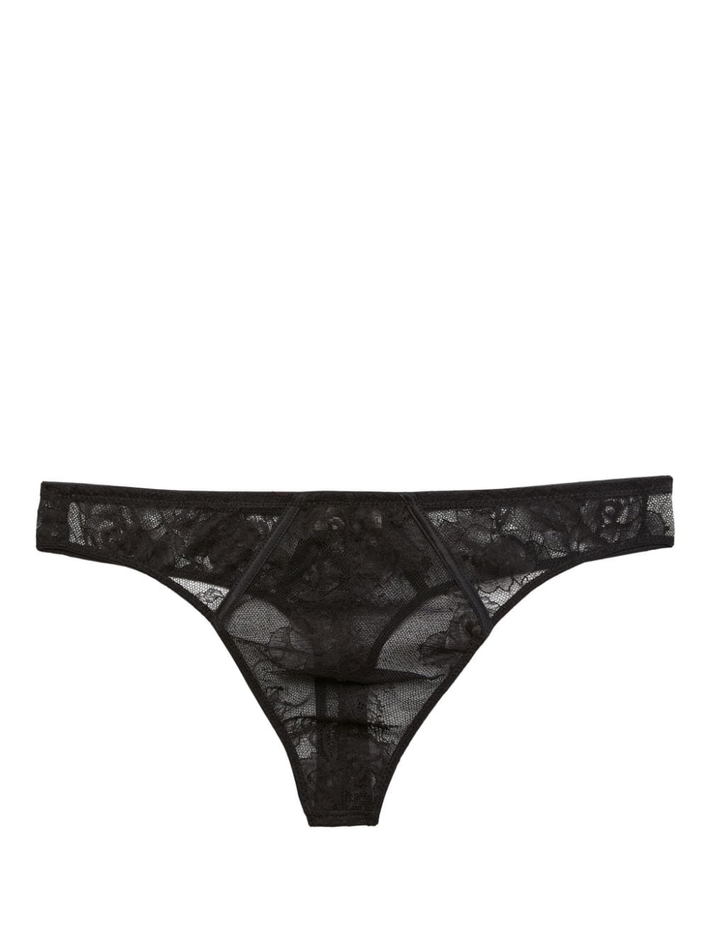 Fleur Du Mal Bouquet Tanga aus Spitze - Schwarz von Fleur Du Mal