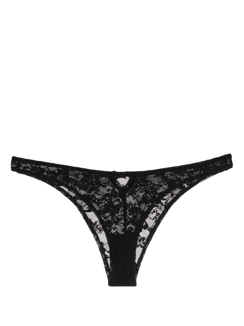 Fleur Du Mal Le Stretch Tanga aus Spitze - Schwarz von Fleur Du Mal