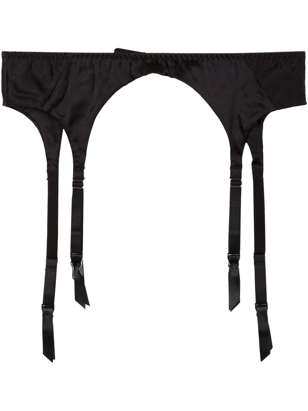 Fleur Du Mal Satin-Strumpfhalter - Schwarz von Fleur Du Mal