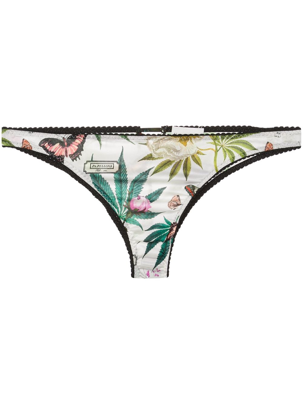 Fleur Du Mal Tanga mit Botanical-Print - Weiß von Fleur Du Mal