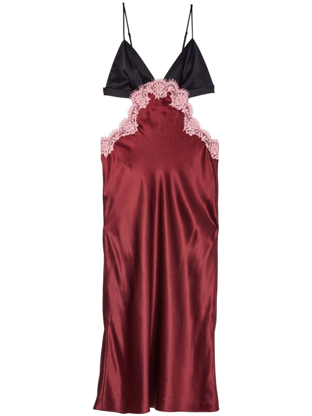 Fleur Du Mal Camisole-Kleid mit Spitzenapplikation - Rot von Fleur Du Mal