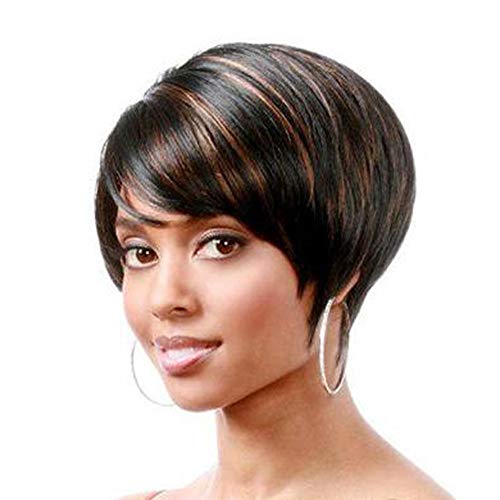 Fleurapance Kurzhaar-Perücke für Damen, natürlicher Bob-Stil, hitzebeständig, glatt, gewellt, Kunsthaar, wie Echthaar, gemischte Ombre-Töne Fleurapance Kurzhaar-Perücke für Damen, natürlicher Bob-Stil, hitzebeständig, glatt, gewellt, Kunsthaar, wie Echthaar, gemischte Ombre-Töne von Fleurapance