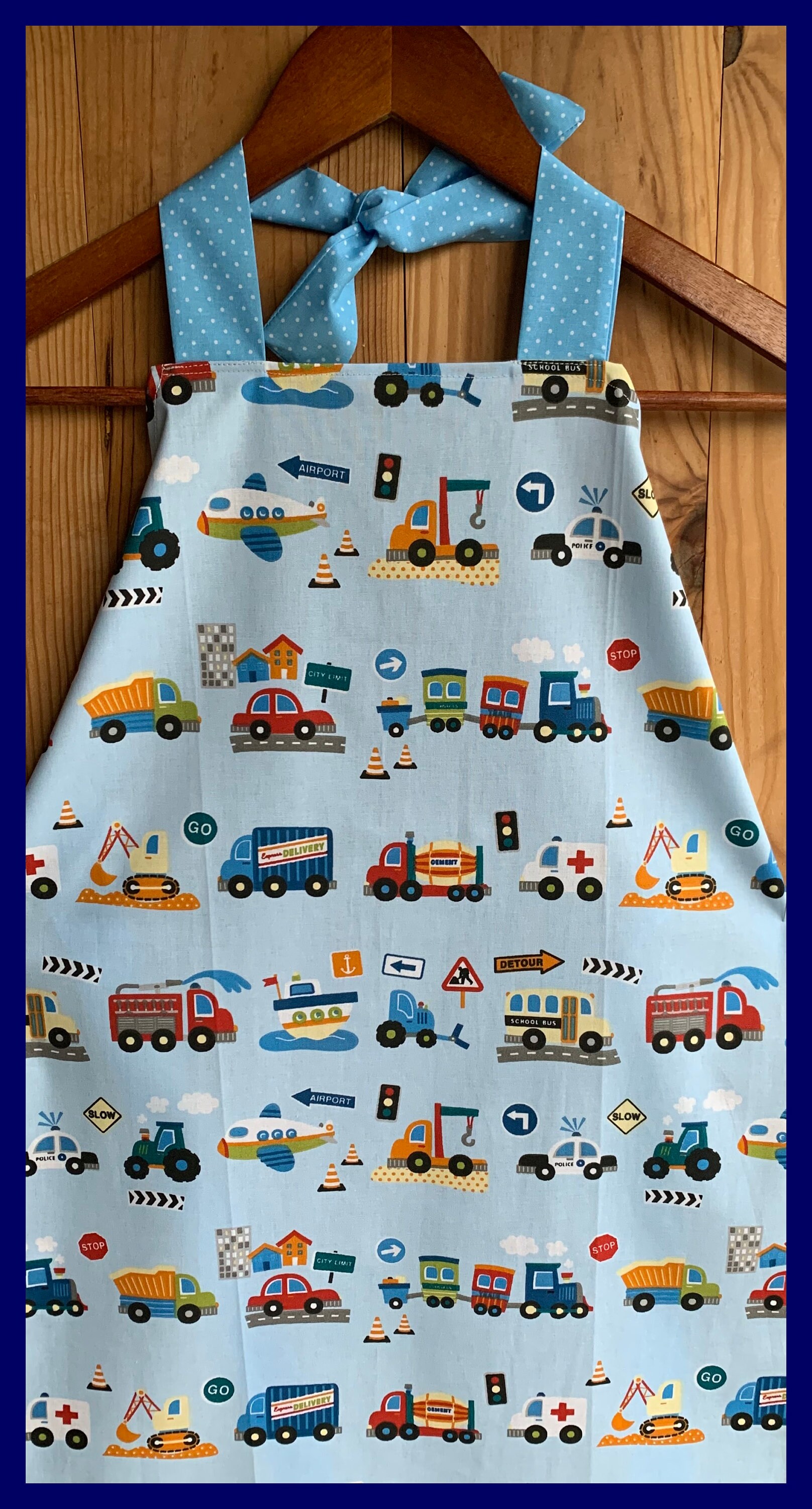 Diy-Schürze „Mein Lkw, Meine Autos" Für Kinder Von 6 Bis 10 Jahren von FleurdeLinBoutique