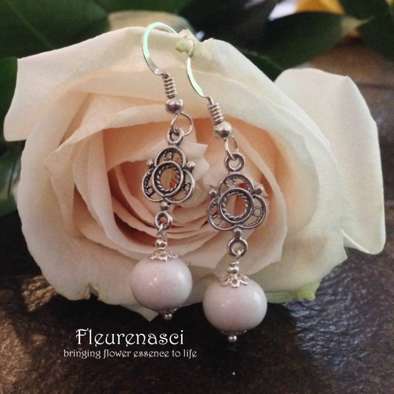 Blume Blüte Perle Ohrringe Mit Sterling Silber Schmuck - 8Er von Fleurenasci