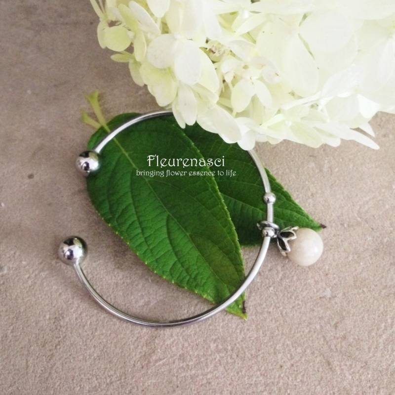 Blume Blüte Perle Silber Edelstahl Manschette Armreif - 40Br ~ Sonderanfertigung Bestellformular Erforderlich von Fleurenasci