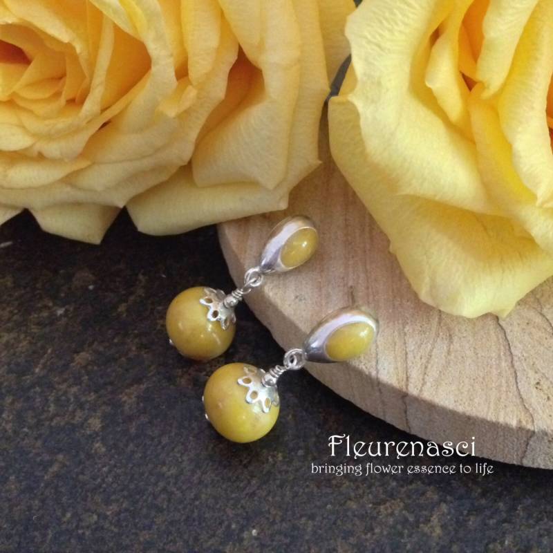 Blume Blütenblatt Bead Lünette Post Sterling Silber Ohrringe - 13Er Sonderanfertigung von Fleurenasci