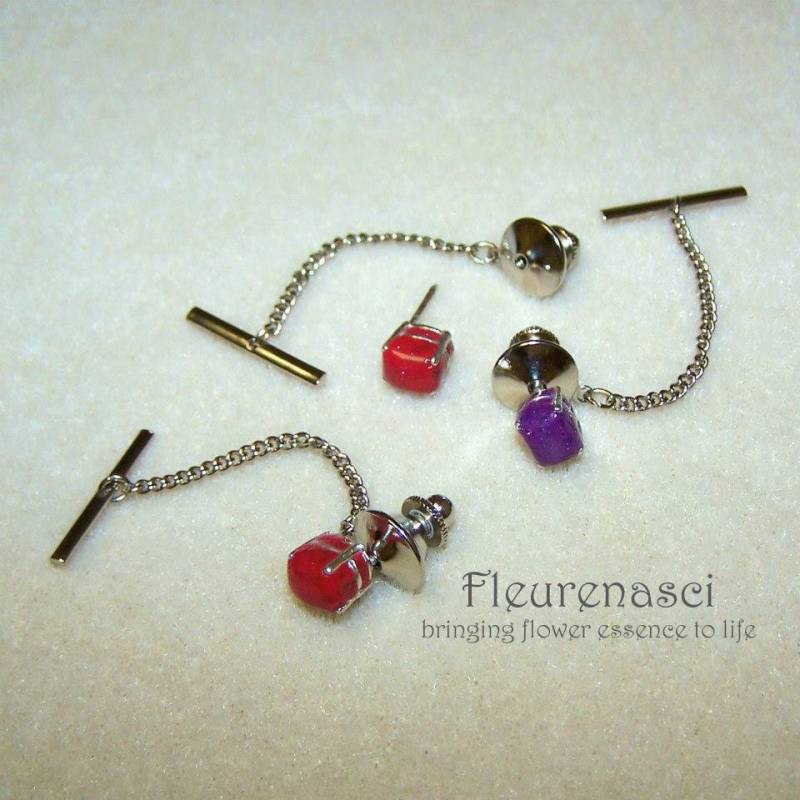 Blume Blütenblatt Bead Lünette Tie Tack Sterling Silber #1Tt ~ Sonderanfertigung Bestellformular Erforderlich von Fleurenasci